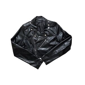 PrettyLittleThing Black Leather Moto Jacket